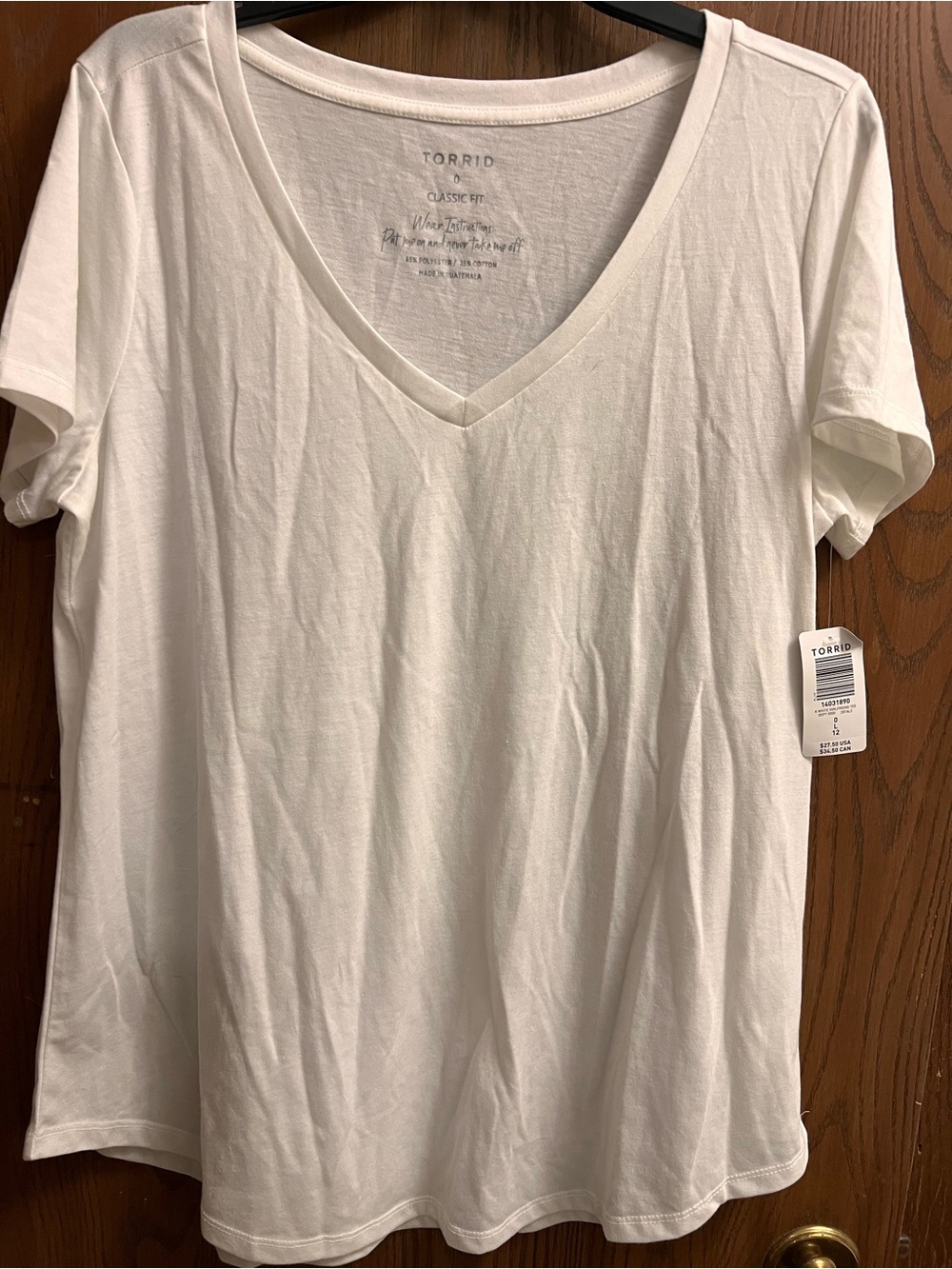 torrid White V-Neck Short Sleeve Tee